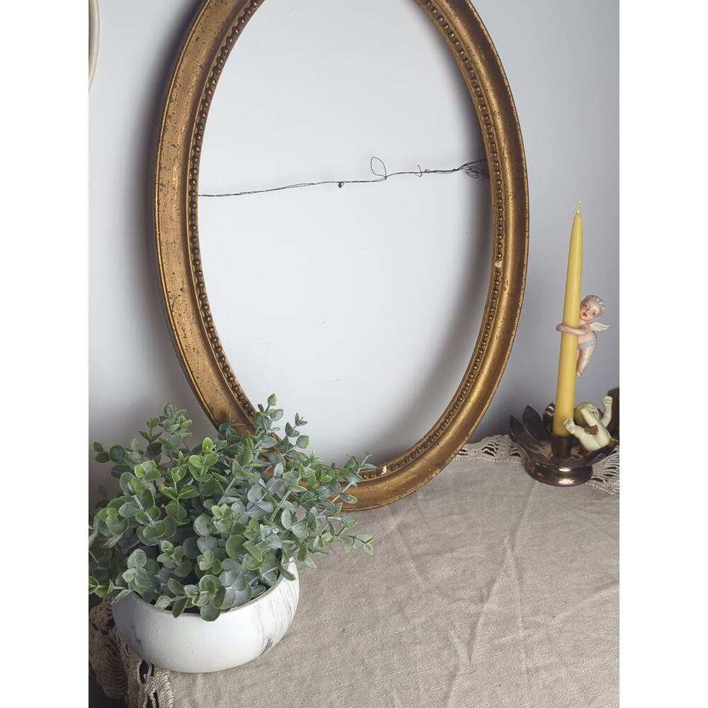 Antique Oval Gilded Frame 22"x16" Early 1900's Edwardian Style